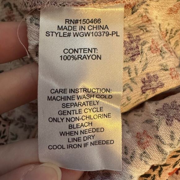 Market & Spruce Sleeveless Floral Pink Split Neck Rayon Blouse Top Size 2X NWT - Picture 7 of 7